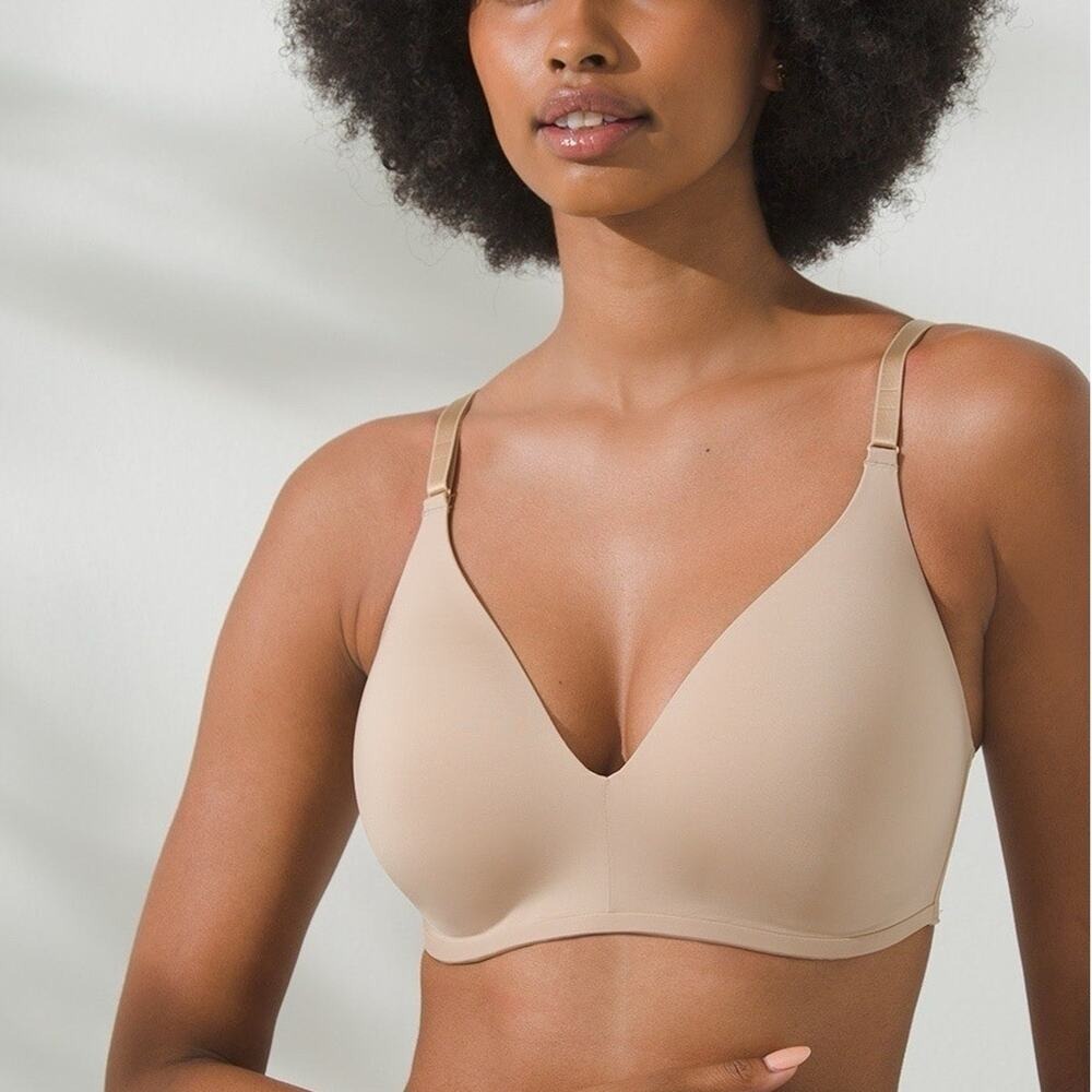 Soma 38D Vanishing 360 Wireless Bra Smoothing T-Shirt Perfect Coverage Beige